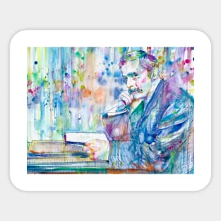 H. G. WELLS in his studio - watercolor portrait Sticker